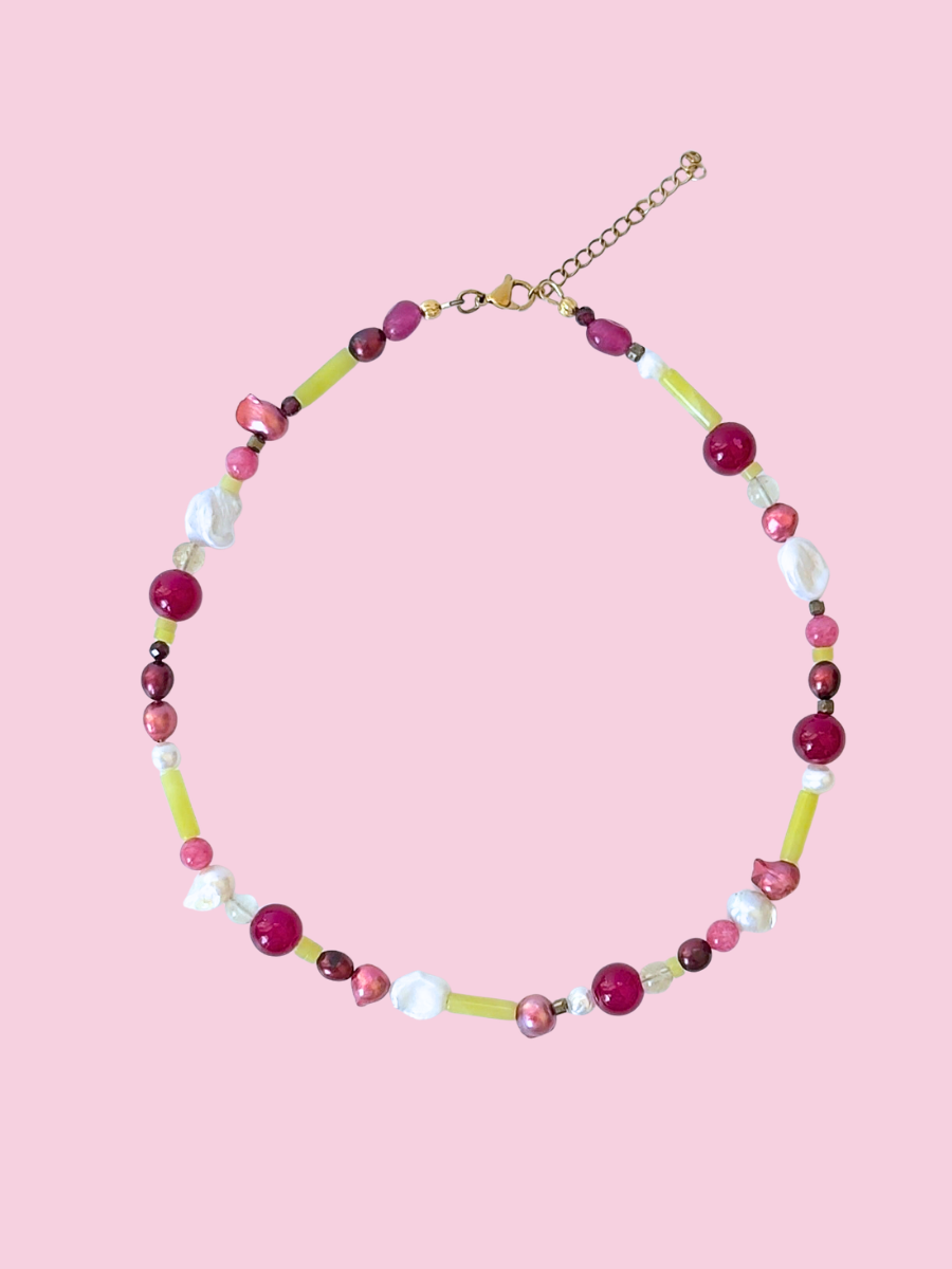 banana + plum necklace