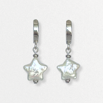 Starry Pearl Hoops