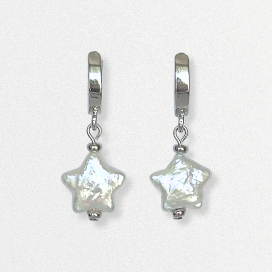 Starry Pearl Hoops