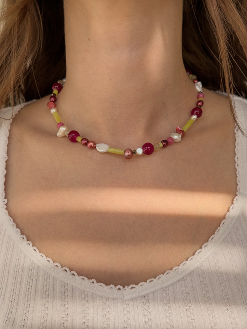 banana + plum necklace