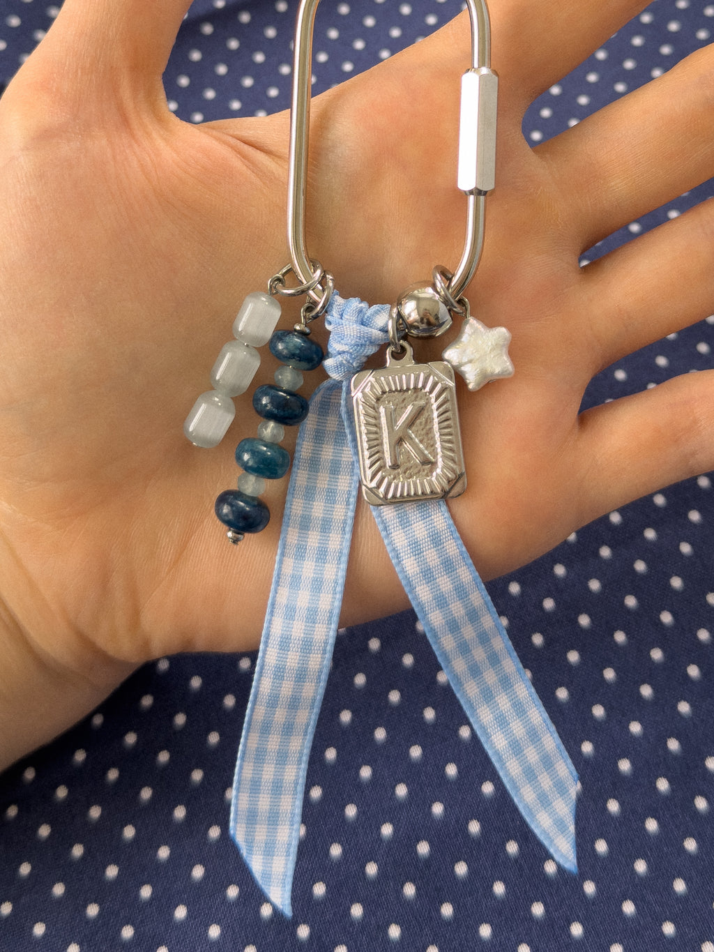blue bag charm