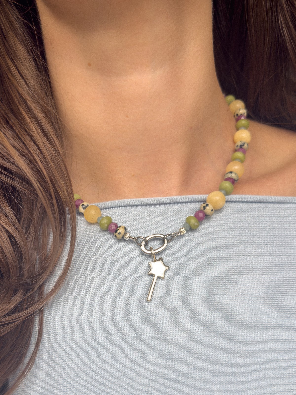 multicolor beaded necklace