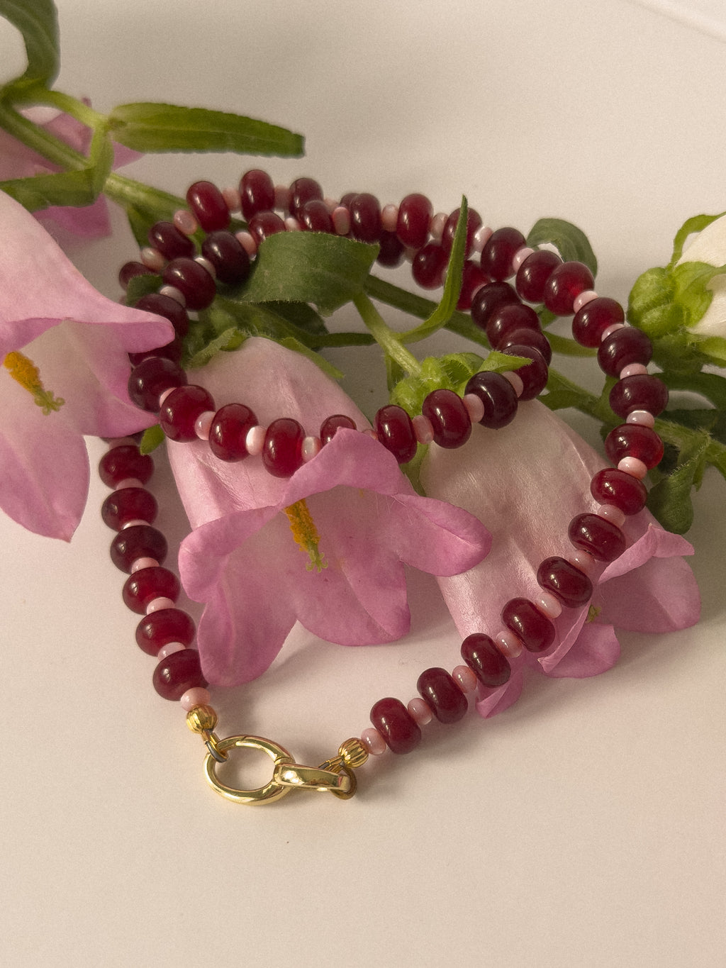 cherry beaded necklace