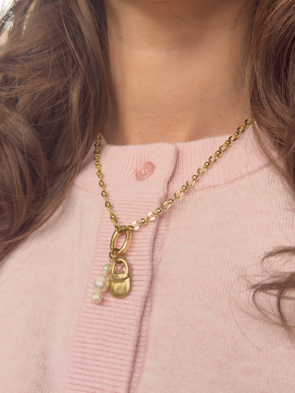gold carabiner necklace
