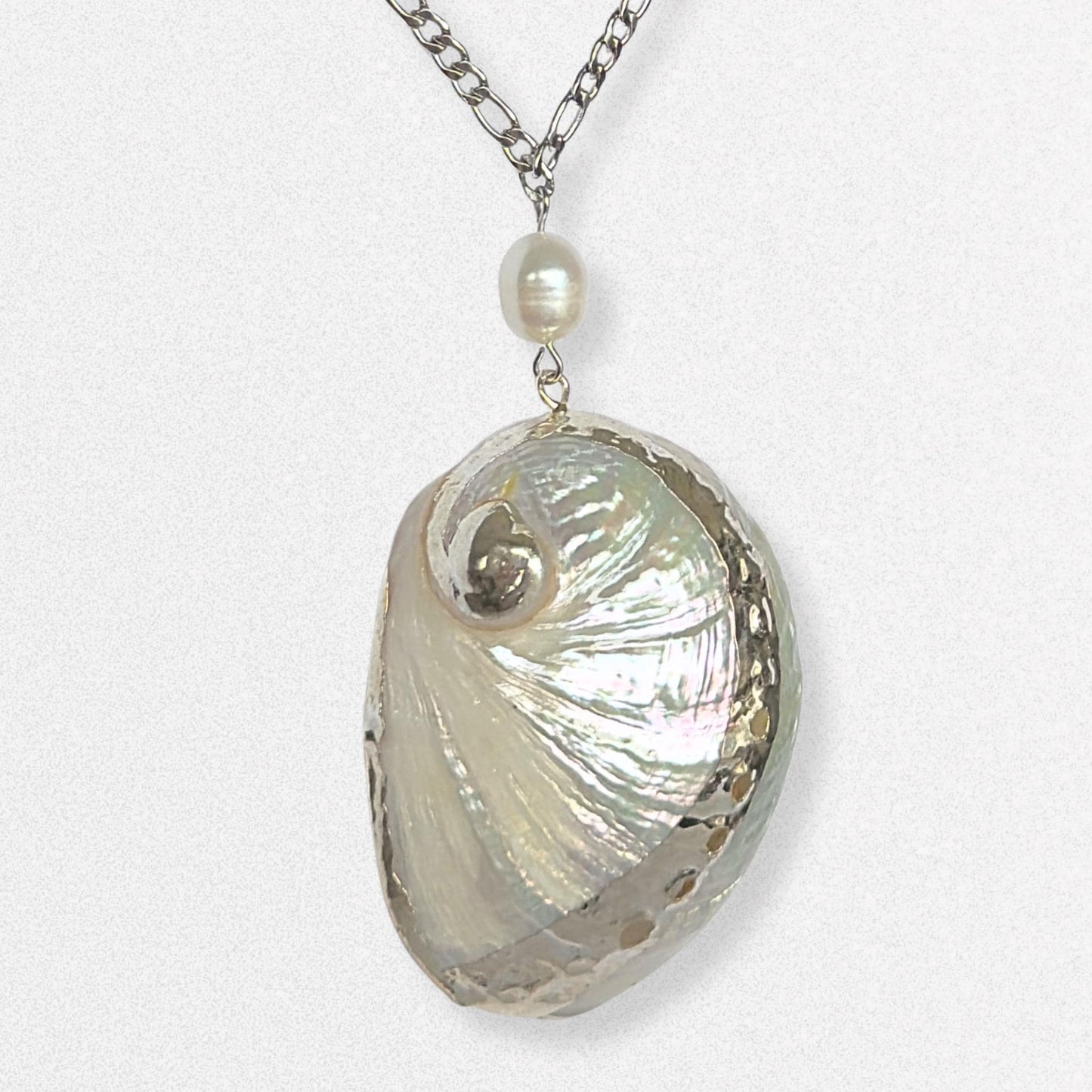 Silver Shell & Pearl Necklace - Dreamy Summer Siren Jewelry, Feminine Vacation Jewelry
