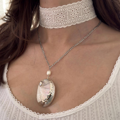 Silver Shell & Pearl Necklace - Dreamy Summer Siren Jewelry, Feminine Vacation Jewelry