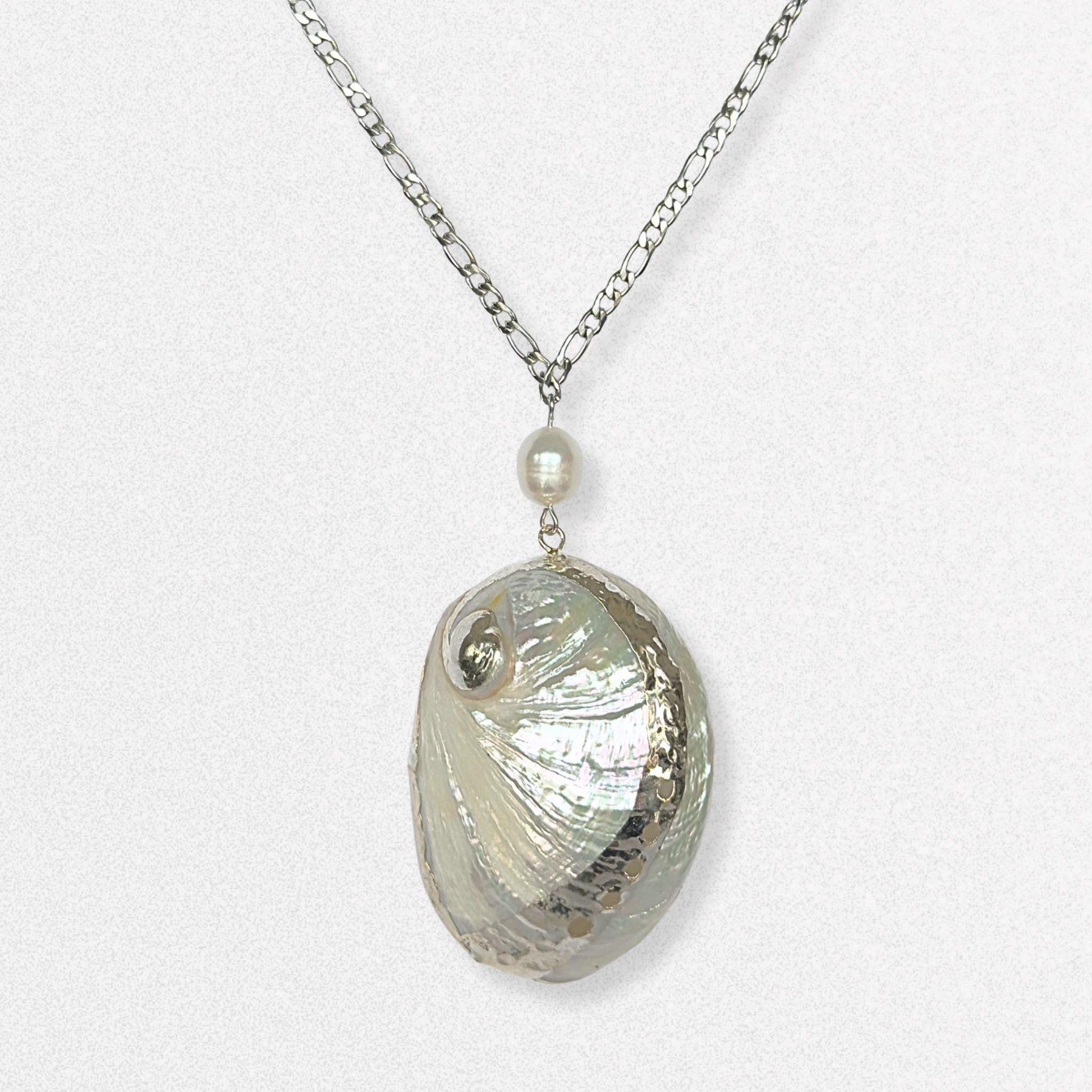 Silver Shell & Pearl Necklace - Dreamy Summer Siren Jewelry, Feminine Vacation Jewelry