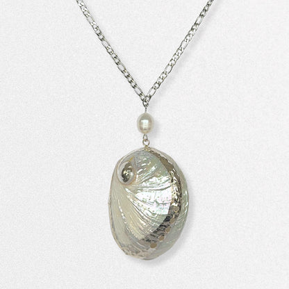 Silver Shell & Pearl Necklace - Dreamy Summer Siren Jewelry, Feminine Vacation Jewelry
